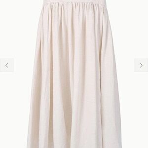 STAUD Cream Gathered Waist Maxi Skirt